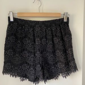 Madewell Broadway & Broome Black Lace shorts